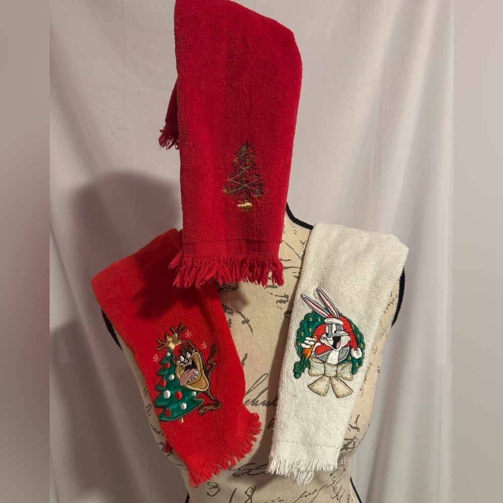 Vintage Christmas hand towels